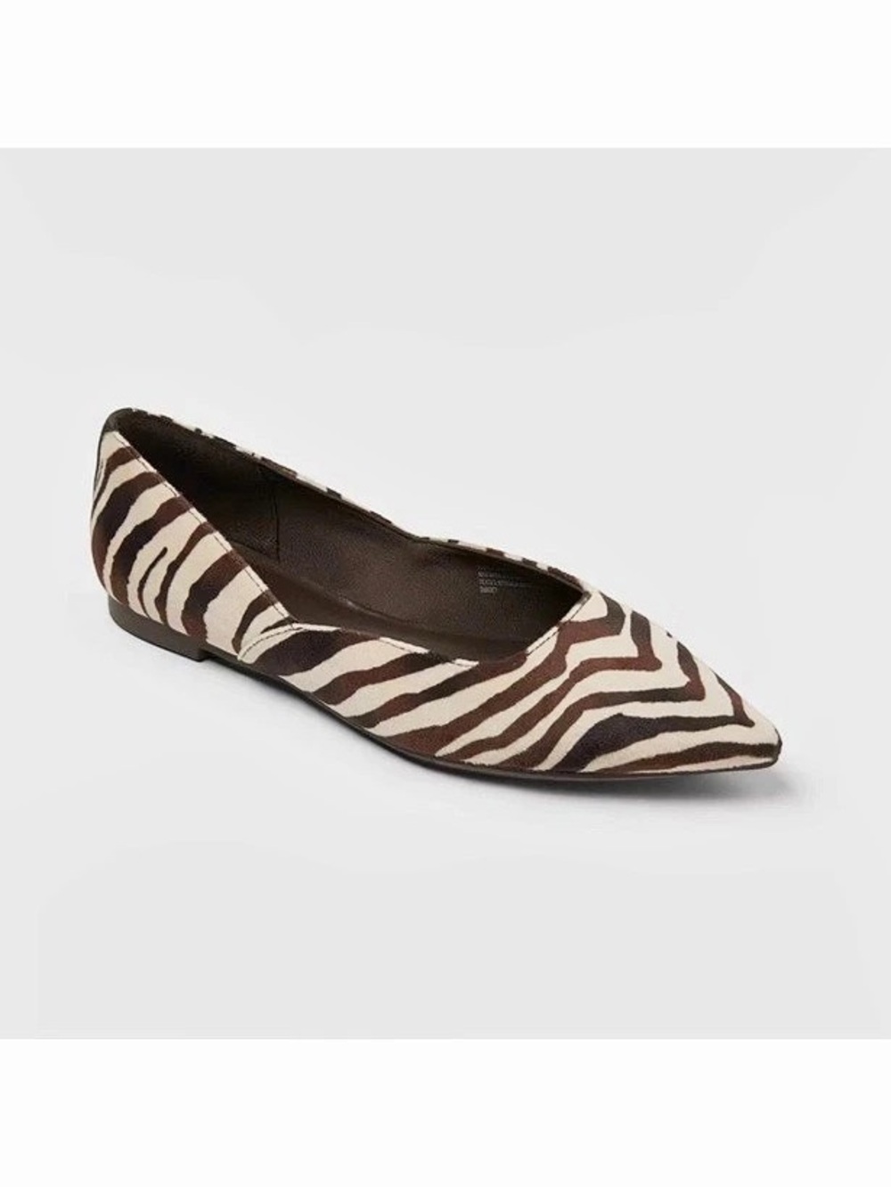 A New Day Serena Velvet Flats Animal Print in Brown & White NWT